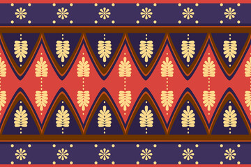Vector illustration of an ethnic geometric pattern. Bohemian seamless pattern. Embroidery. Seamless traditional design pattern for fabrics, backgrounds, carpets, wallpapers, clothes, and pillowcases.