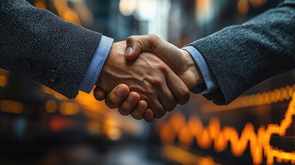 Business Executives Shaking Hands to Seal a Successful Deal in a Corporate Setting