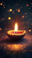 burning candle in the dark