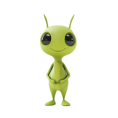 Cute Alien character side view isolate on transparent background