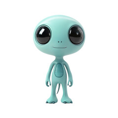 Cute Alien character side view isolate on transparent background