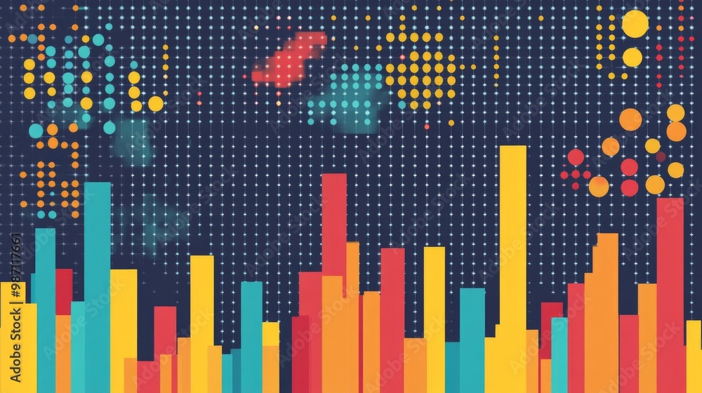 Poster a background for a statistical report, ai generative
