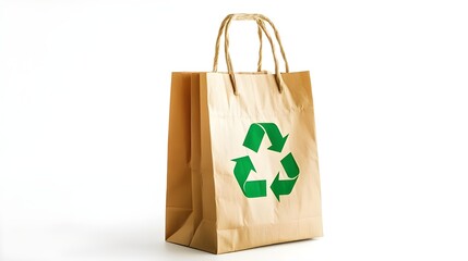 Upright Paper Bag with Recycle Logo.