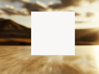 Blank Square Card Mockup. PNG Overlay Mock-Up. Transparent Opening for Your Design.    