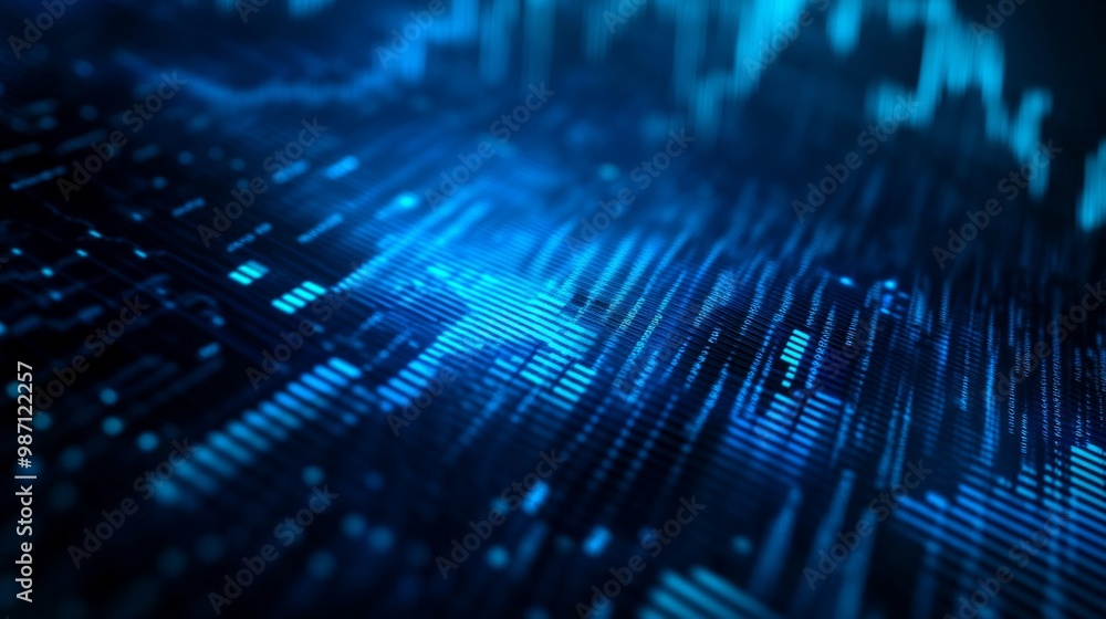 Aufkleber a high tech graphic image of a stock rising in value, ai generative