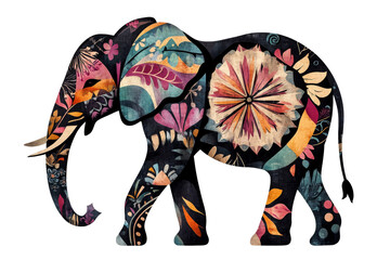 Obraz premium elephant graphic pattern isolated on white
