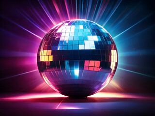 Obraz premium disco ball with lights,Ai generated 