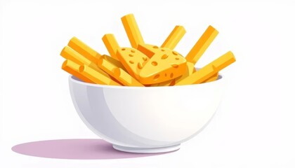Cheese Fries in a White Bowl	
