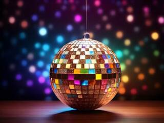 Fototapeta premium disco ball with lights,Ai generated 