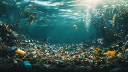 Fototapeta premium Ocean Pollution: A Plastic Disaster