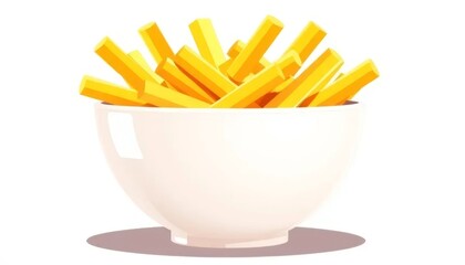 Cheese Fries in a White Bowl	
