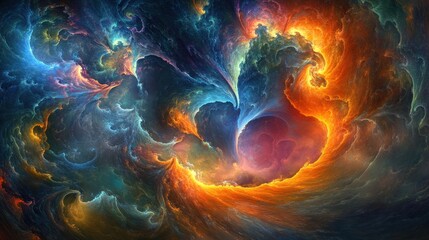 Fototapeta premium Mystical night sky featuring colorful clouds and soft