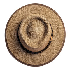 Safari hat top view isolate on transparent background