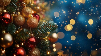 User Interface Featuring a Christmas Tree with Gold Tinsel Decor