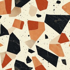Modern Graphic Terrazzo Flooring Design with Large Geometric Stone Chips