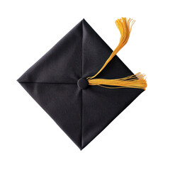 Graduate Hat top view isolate on transparent background