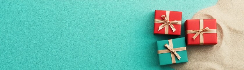 Colorful gift boxes arranged on a vibrant background, perfect for celebration themes and holiday decorations.