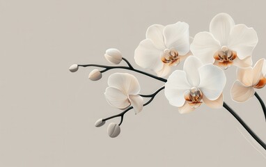 Elegant White Orchid Blossom