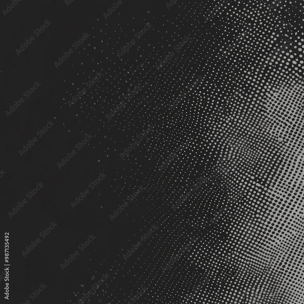Poster black noise stipple dots halftone gradient isolated png dynamic textured grunge background, ai gener