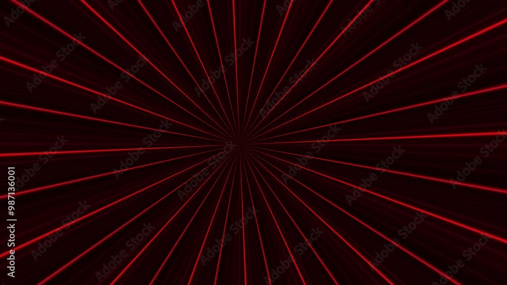 Poster changing red sunburst lines spinning rotating video animation
