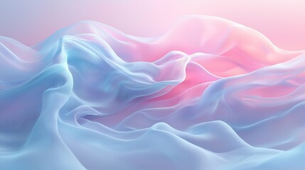 Fototapeta premium Abstract pink and blue waves create a flowing, wavy background, blending modern art and color.