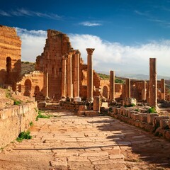 Fototapeta premium ancient Roman city in Africa, AI generated
