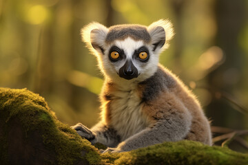 Obraz premium Lemur at outdoors in wildlife. Animal