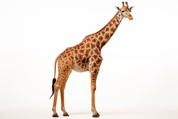 Fototapeta premium Giraffe over isolated white background. Animal