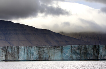 The beautiful colors of the Nathorstbreen glacier in Svalbard