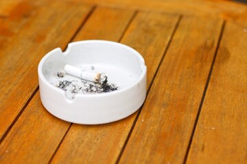 Unlit cigarettes in an ashtray