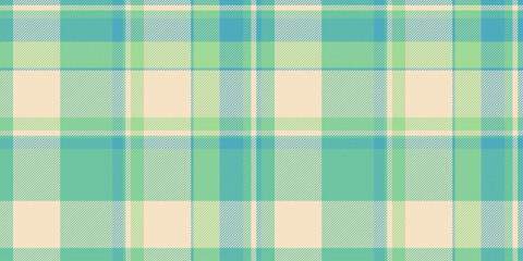 Trendy pattern plaid check, lady fabric seamless textile. Striped texture vector background tartan in light and mint colors.