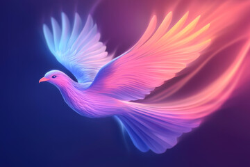 Obraz premium A vibrant bird in flight, showcasing a beautiful blend of colors against a deep background, symbolizing freedom and grace.