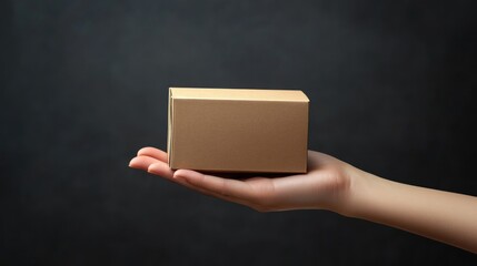 Naklejka premium Hand Holding a Golden Box