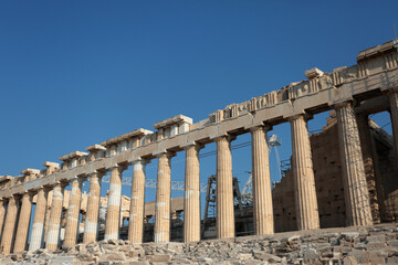 Fototapeta premium ancient clasic ruins in athenea acropolis