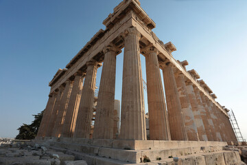 ancient clasic ruins in athenea acropolis