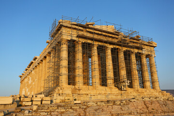 ancient clasic ruins in athenea acropolis