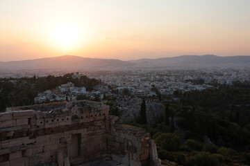 Fototapeta premium ancient clasic ruins in athenea acropolis