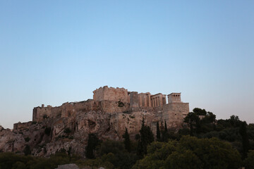 ancient clasic ruins in athenea acropolis
