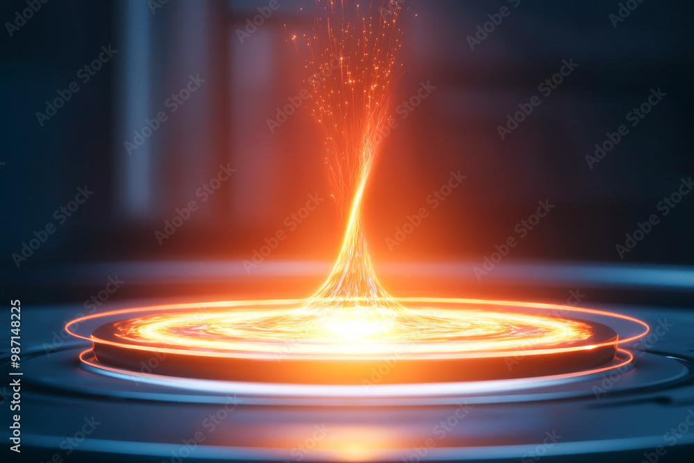 Poster a vibrant energy swirl emanates a warm glow, creating a mesmerizing focal point with dynamic light a