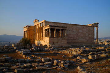 ancient clasic ruins in athenea acropolis