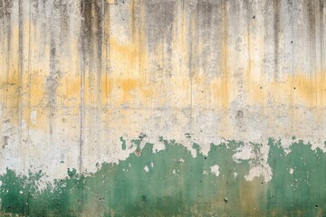 Obraz premium The concrete wall is painted in natural sand and green shades. Abstract industrial , ai