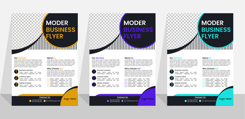  modern business flyer template, flyer and editable vector template design.