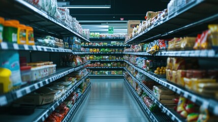 Supermarket Aisle with Products