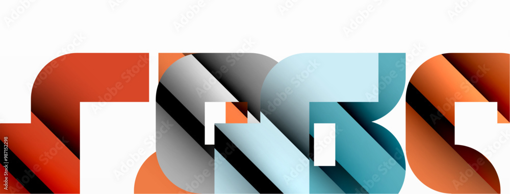 Aufkleber abstract background. colorful geometric curve shapes with black shadow lines effects