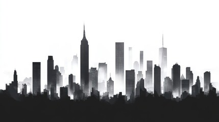 New York City Skyline in Fog