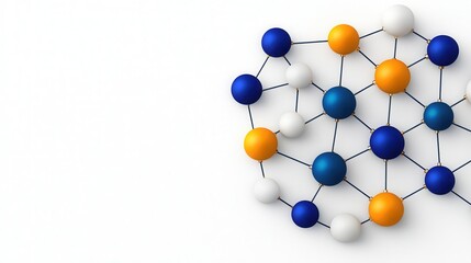 Obraz premium Minimalist Network Platform Nodes Illustration with Copy Space for Text