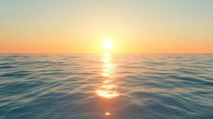 Obraz premium Golden Sunset Over the Ocean