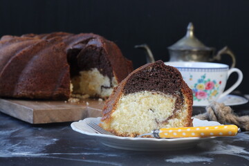 marble cake , homemade marble cake