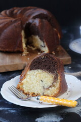 marble cake , homemade marble cake