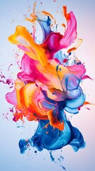 Fototapeta premium Colorful ink clouds swirling together in an explosion of color